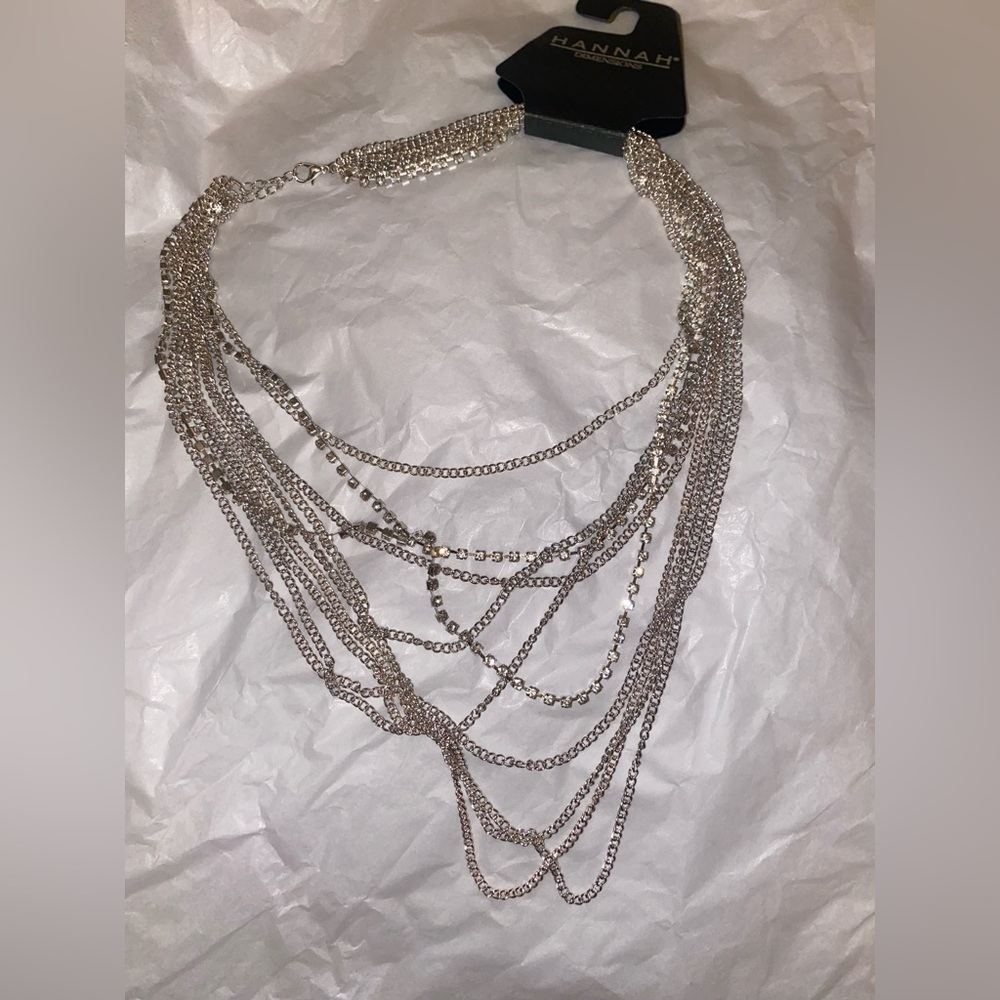 Layered silver necklace